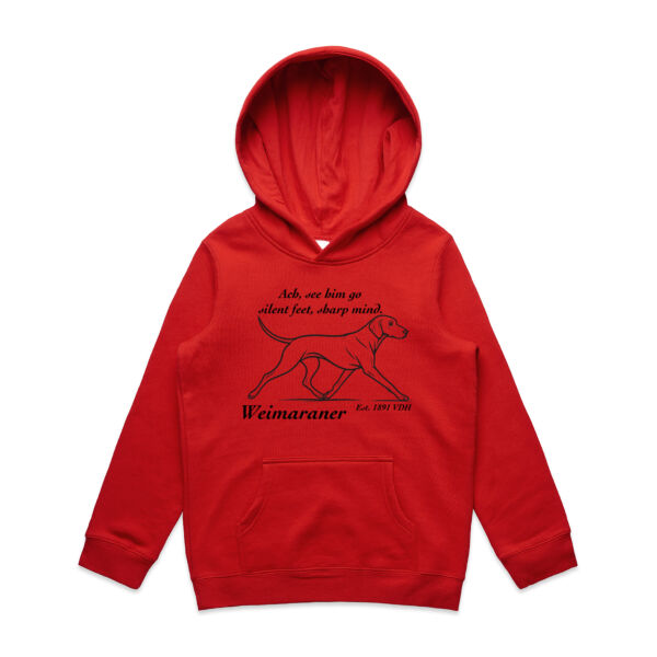 Silent Feet, Sharp Mind – Weimaraner - AS Colour Kids Supply Hoodie Thumbnail