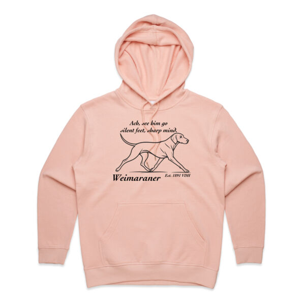Silent Feet, Sharp Mind – Weimaraner - AS Colour Womens Premium Hood Thumbnail