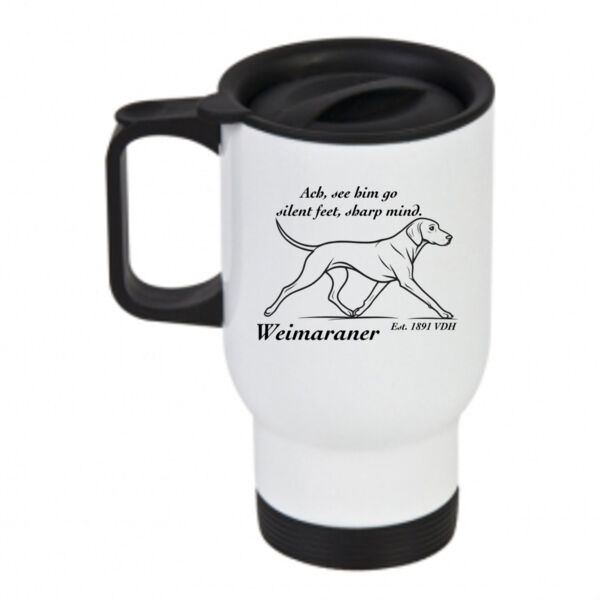 Silent Feet, Sharp Mind – Weimaraner - Travel Mug Thumbnail