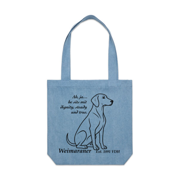 Dignity in Stillness – Weimaraner - AS Colour Denim Carrie Tote Thumbnail