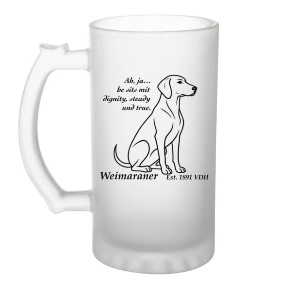 Dignity in Stillness – Weimaraner - Frosted Glass Beer Mug Thumbnail