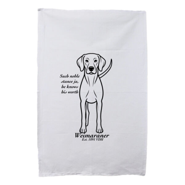 Noble Stance – Weimaraner - White Tea Towel Thumbnail