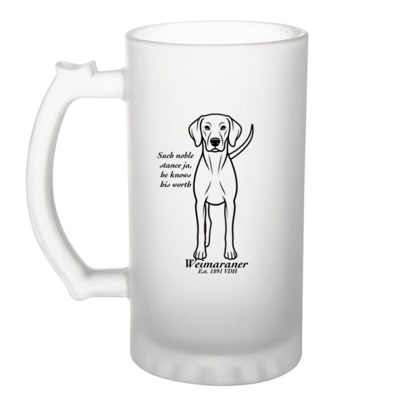 Noble Stance – Weimaraner - Frosted Glass Beer Mug Thumbnail