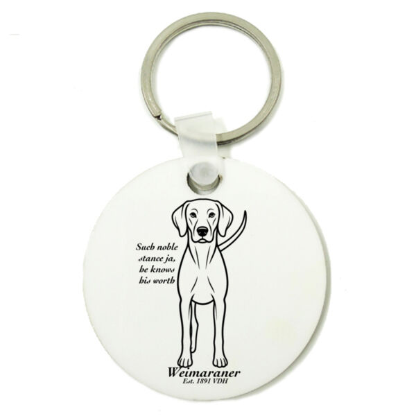Noble Stance – Weimaraner - Round Key Ring Thumbnail