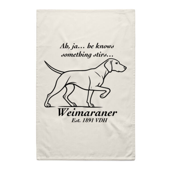 Something Stirs – Weimaraner - Natural Tea Towel Thumbnail