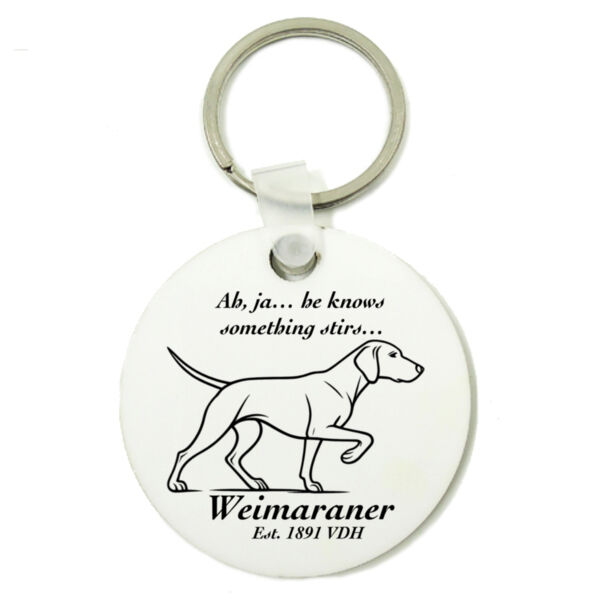 Something Stirs – Weimaraner - Round Key Ring Thumbnail
