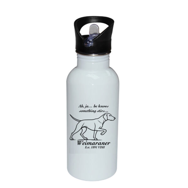 Something Stirs – Weimaraner - Stainless Bottle with Straw Top Thumbnail