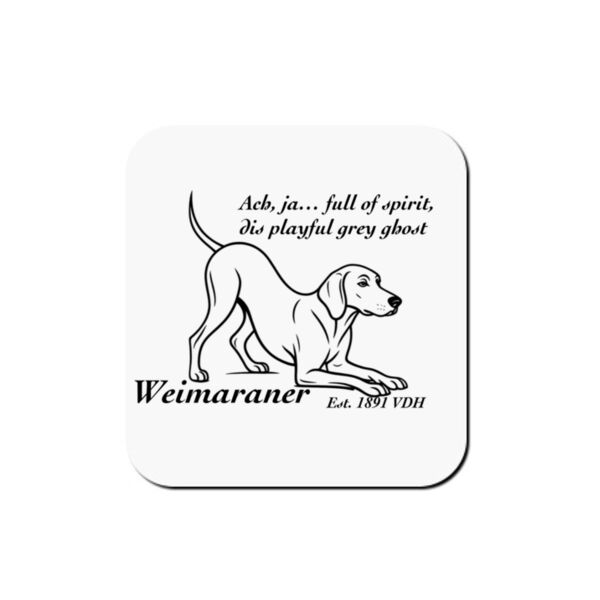 Playful Grey Ghost – Weimaraner - Coaster - Square Hardboard Thumbnail