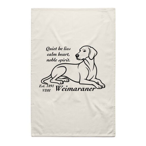 Calm Heart, Noble Spirit – Weimaraner - Natural Tea Towel Thumbnail