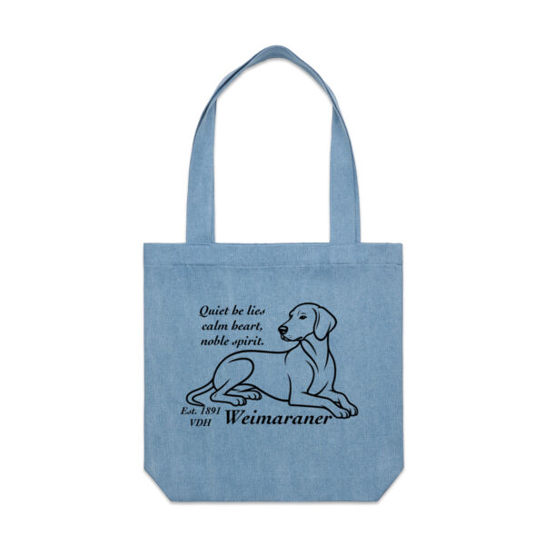 Calm Heart, Noble Spirit – Weimaraner - AS Colour Denim Carrie Tote Thumbnail