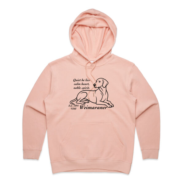 Calm Heart, Noble Spirit – Weimaraner - AS Colour Womens Premium Hood Thumbnail