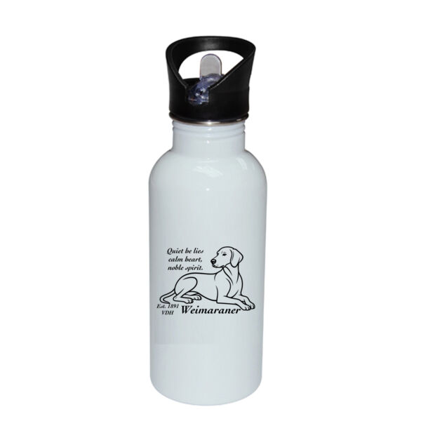 Calm Heart, Noble Spirit – Weimaraner - Stainless Bottle with Straw Top Thumbnail