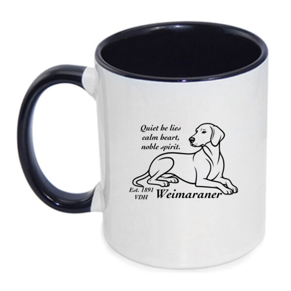 Calm Heart, Noble Spirit – Weimaraner - Inner Coloured Mug Thumbnail