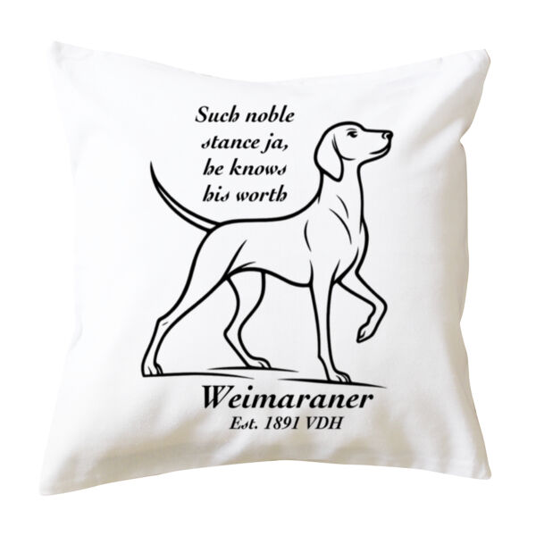 Knows His Worth – Weimaraner - Cushion cover Thumbnail