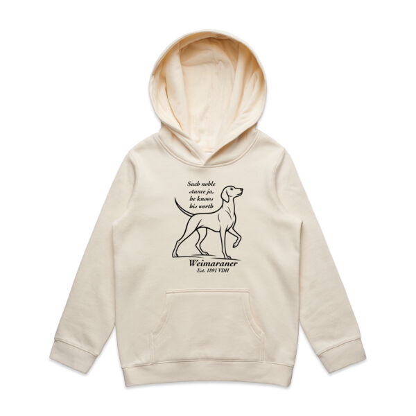 Knows His Worth – Weimaraner - AS Colour Kids Supply Hoodie Thumbnail