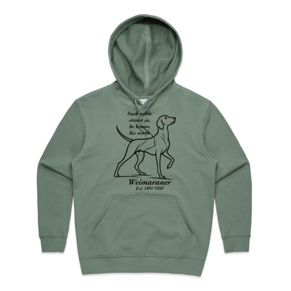 Knows His Worth – Weimaraner - AS Colour Womens Premium Hood Thumbnail