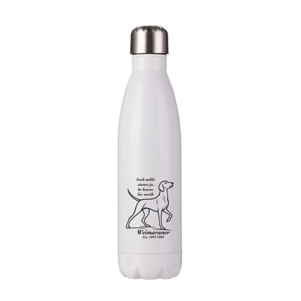 Knows His Worth – Weimaraner - Stainless Bottle Thumbnail