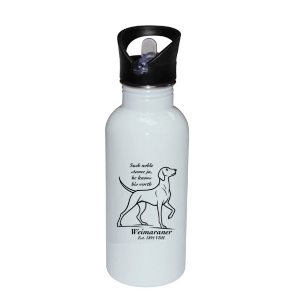Knows His Worth – Weimaraner - Stainless Bottle with Straw Top Thumbnail