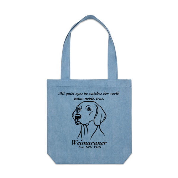 Calm, Noble, True – Weimaraner - AS Colour Denim Carrie Tote Thumbnail
