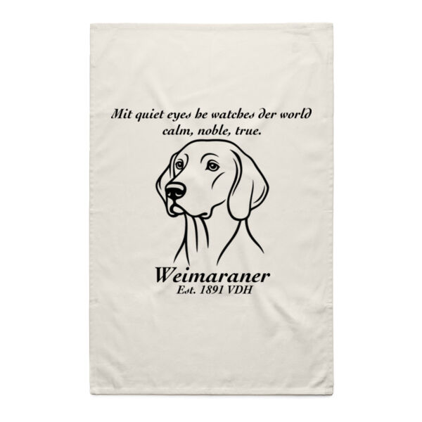 Calm, Noble, True – Weimaraner - Natural Tea Towel Thumbnail