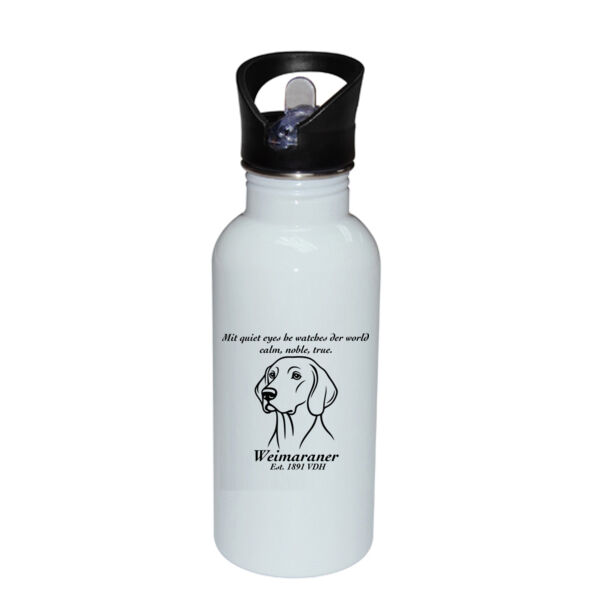 Calm, Noble, True – Weimaraner - Stainless Bottle with Straw Top Thumbnail