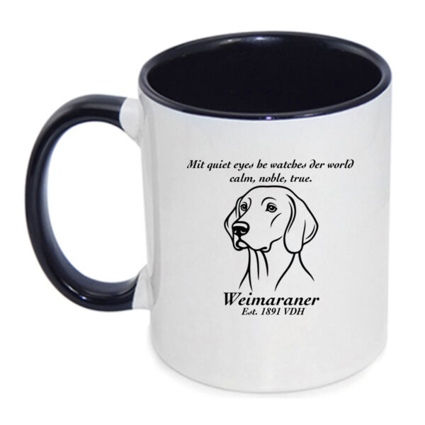 Calm, Noble, True – Weimaraner - Inner Coloured Mug Thumbnail