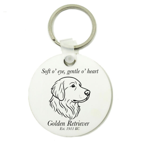 Gentle o’ Heart – Golden Retriever - Round Key Ring Thumbnail