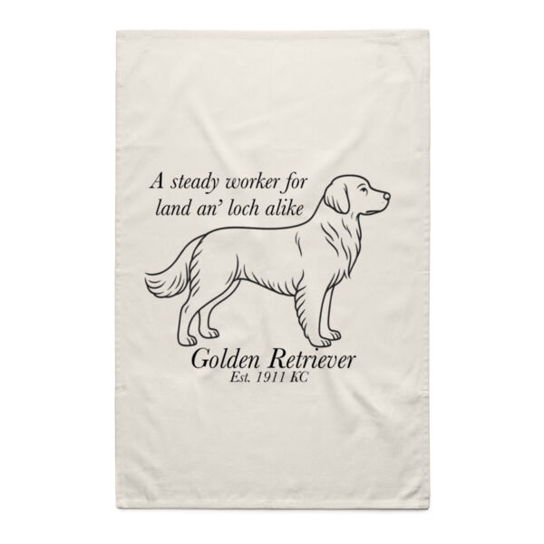 Land an’ Loch Alike – Golden Retriever - Natural Tea Towel Thumbnail