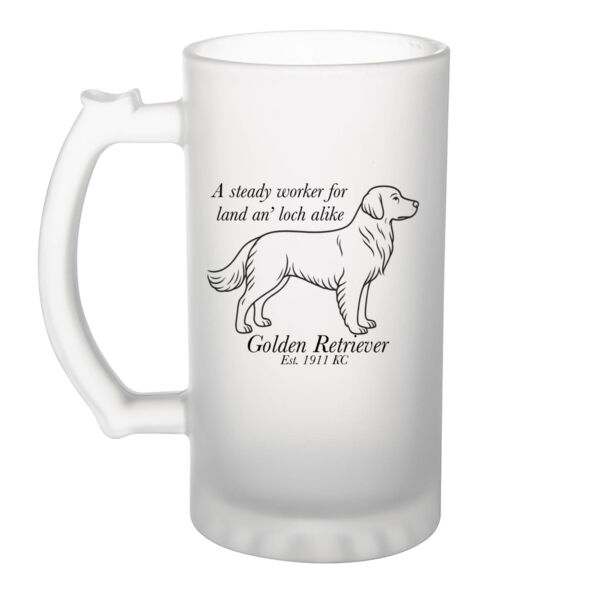 Land an’ Loch Alike – Golden Retriever - Frosted Glass Beer Mug Thumbnail