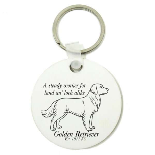 Land an’ Loch Alike – Golden Retriever - Round Key Ring Thumbnail